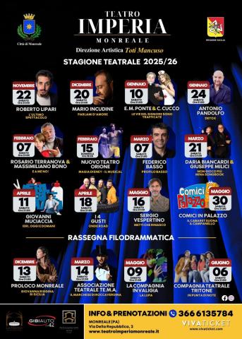 Teatro Imperia di Monreale: Si apre il Sipario per la Stagione 2025/2026 con l'attore comico Roberto Lipari. 