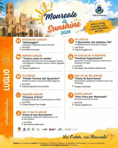 Al Via l'Estate Monrealese 2026”